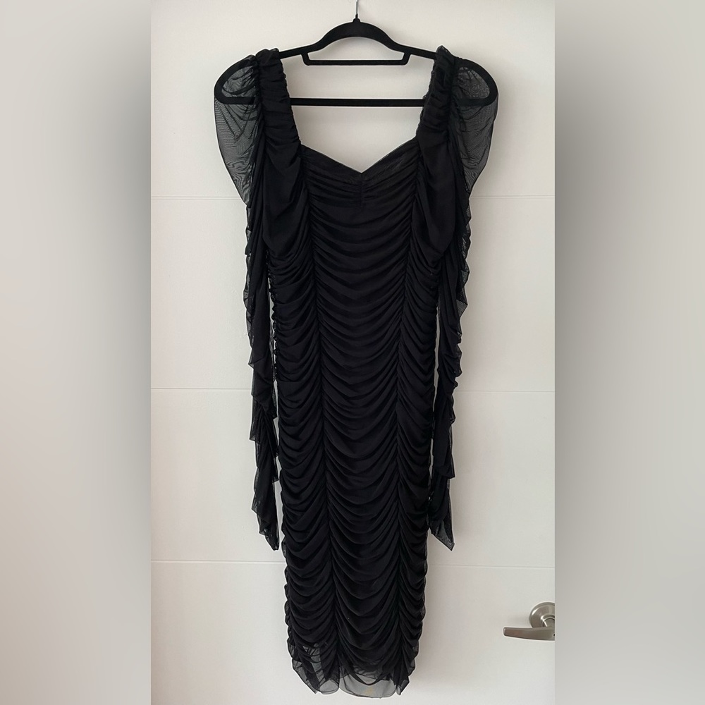 Fashion Nova Black Midi Dress